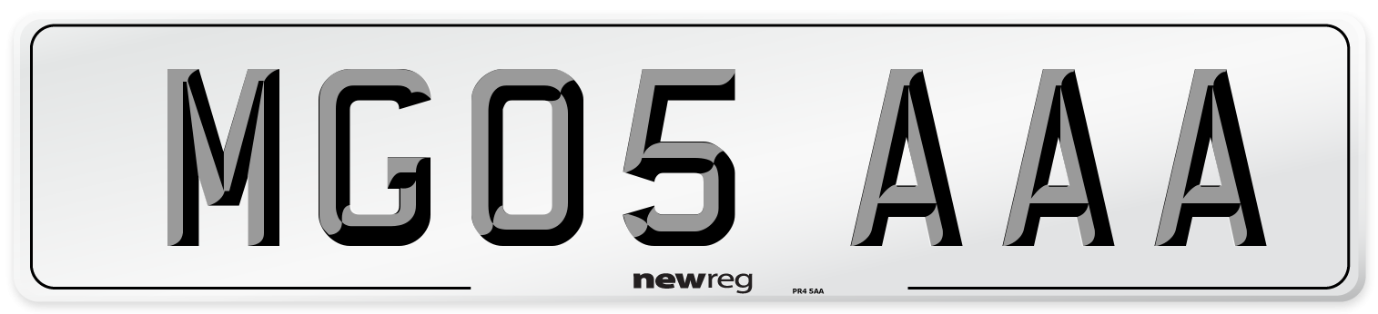 MG05 AAA Number Plate from New Reg